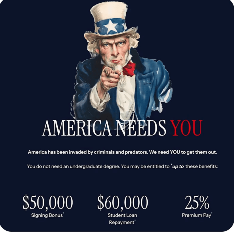 Affiche HBOmax de recrutement pour l'ICE